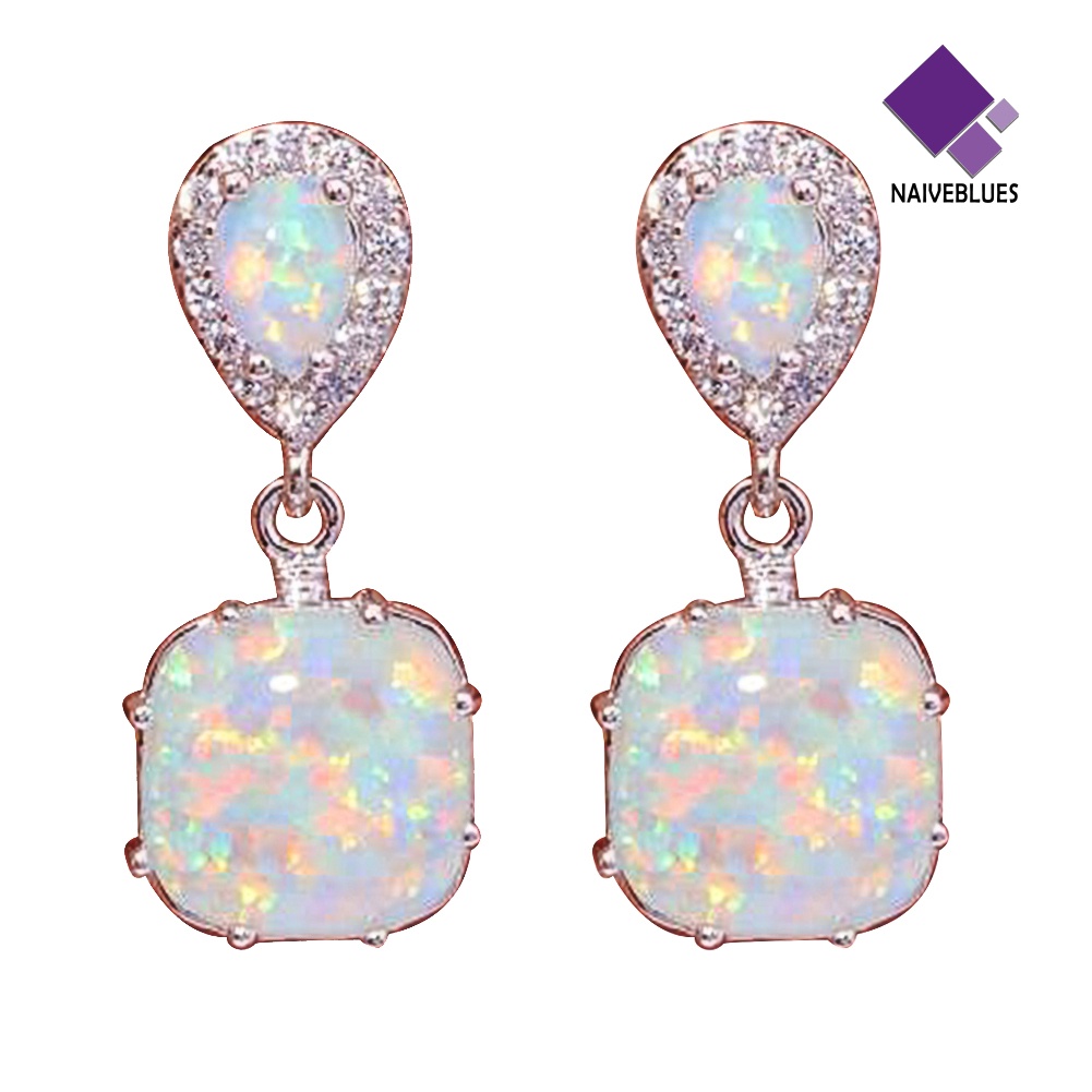 Anting Stud Liontin Opal Inlaid Untuk Aksesoris Perhiasan Wanita