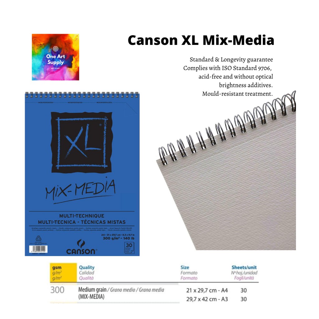 

Canson XL Mix Media 30 sheets A4 300gr