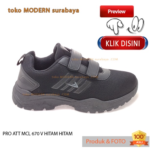 PRO ATT MCL 670 V HITAM HITAM sepatu sekolah anak perekat sneakers