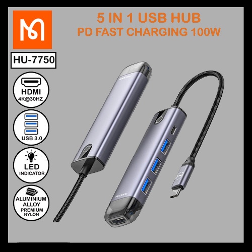 Mcdodo 5 IN 1 USB Hub PD Fast Charging 100W