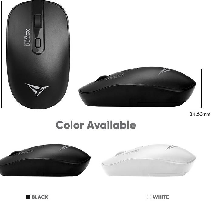 Mouse Wireless & Bluetooth 5.0 Alcatroz AirMouse Duo 5X Silent Click | 1600 CPI [ Garansi Resmi 2 Ta