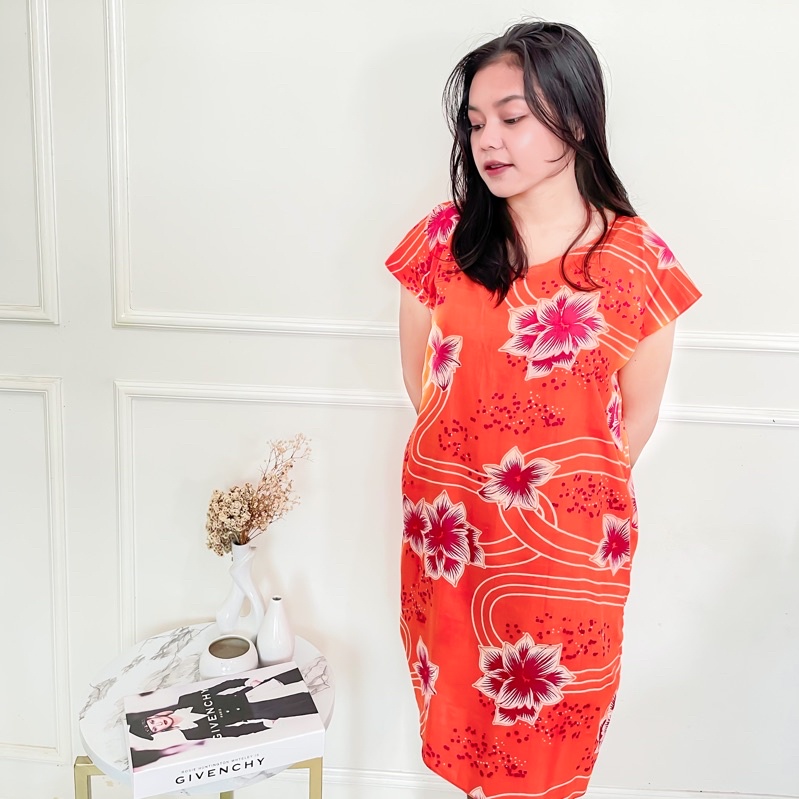 Daster Midi Santung Rayon Batik Motif Baju Tidur Rumah Daster Bali solo