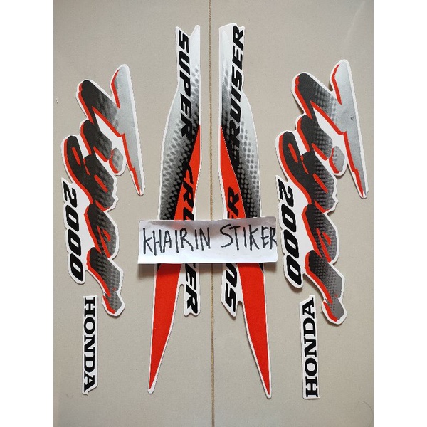 striping stiker Tiger lama 2000 putih orange