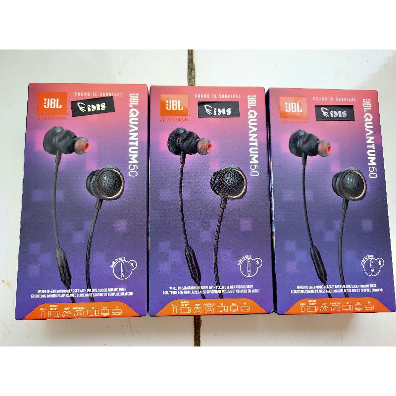 JBL QUANTUM 50 Wired In-Ear Gaming Headset Original 100%