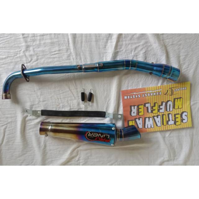 Knalpot Pro Liner blue moon motor bebek jupiter vega revo blade kharisma shogun supra smash dll
