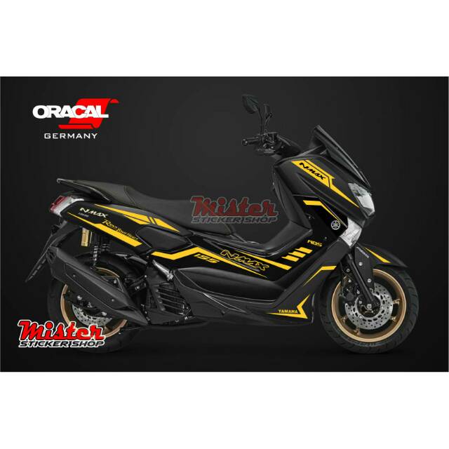 STICKER NMAX HITAM CUTTING STICKER WARNA GOLD