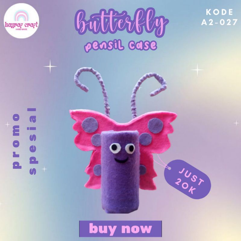 

✧˚ Butterfly Pensil Case by hayrafcraft ✧˚(A2-027)
