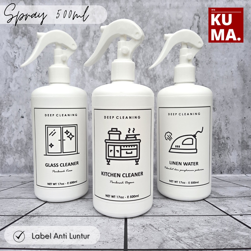 BOTOL SPRAY ISI ULANG HDPE PUTIH 250ML RAPIKA SETRIKA BAJU , PEMBERSIH JENDELA , SANITIZER AESTHETIC REFILLABLE | botol HDPE Spray Putih Isi ulang untuk spray sanitizer