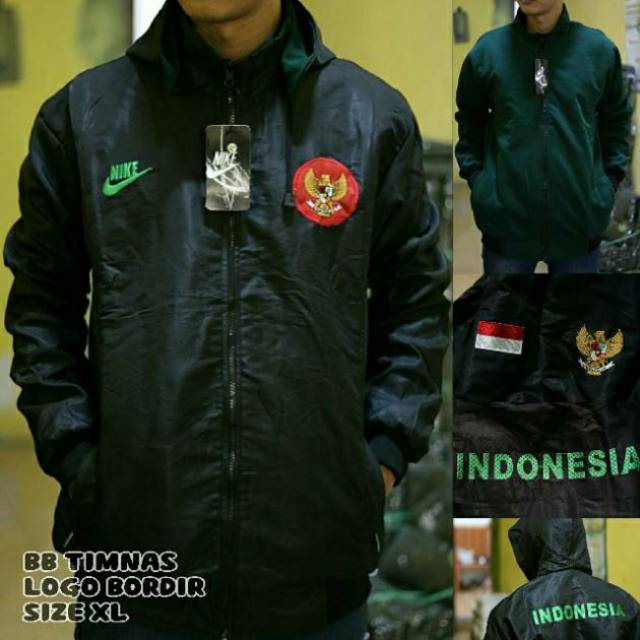 Jaket Waterproof Cowok Cewek Timnas Indonesia Pria Wanita BB XL Premium