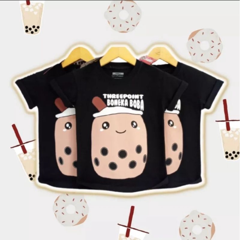 KAOS ANAK 3POINT || G BONEKA BOBA HITAM || KAOS VIRAL ||