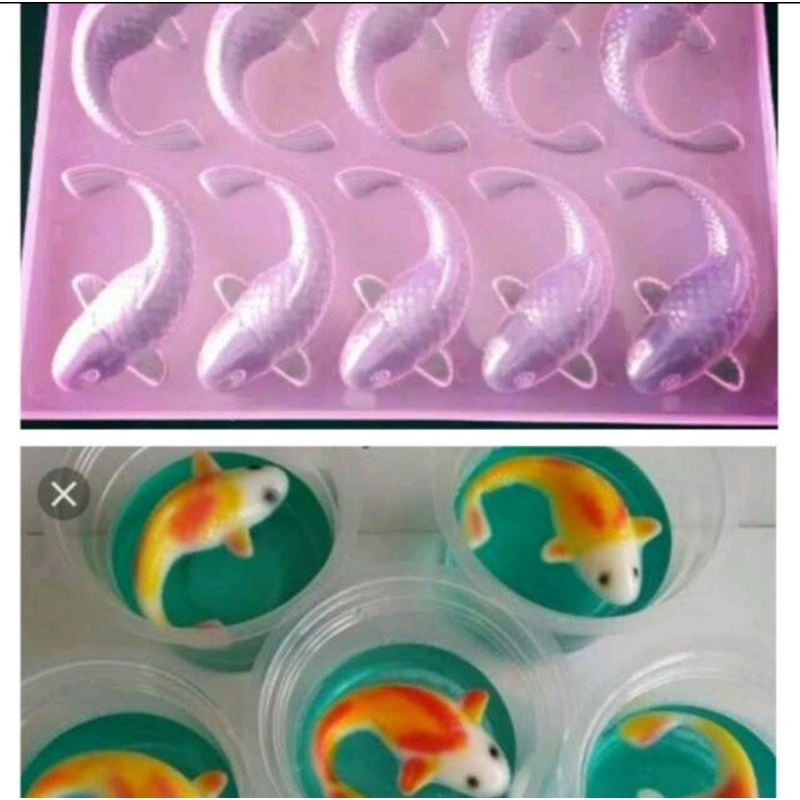 Cetakan puding ikan koi agar jelly/Cetakan coklat jelly agar motif ikan koi