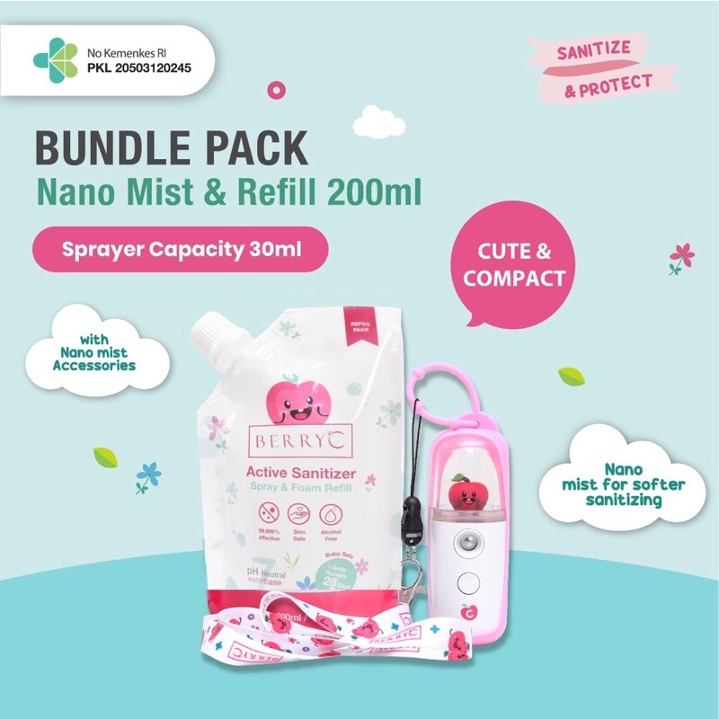 BerryC Nano Mist Spray + Refill 200 ml Berry C Nano Spray Bundle Pack