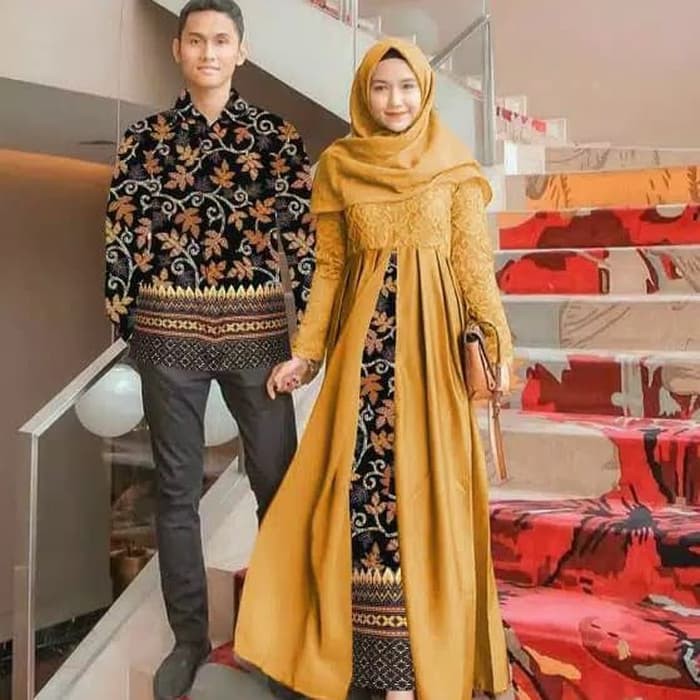  COD Emon Set Baju  Couple  Pria Wanita Gamis  Kmeja KoKo  