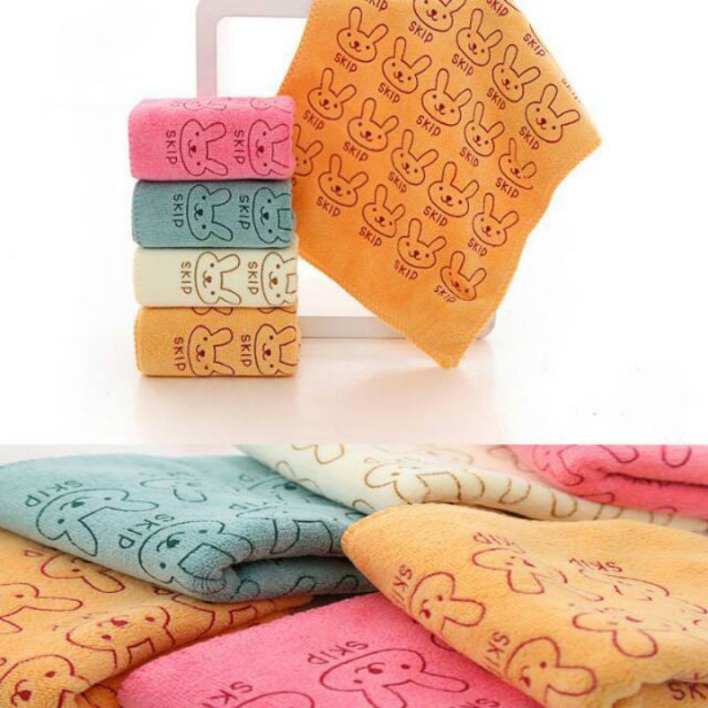 JMALL HANDUK MUKA / WAJAH / LEHER Handuk Mandi Bayi Motif Kelinci Skip Baby Bath Towel Handuk Kecil