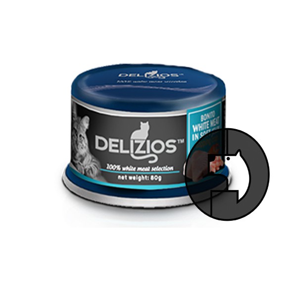 

delizios 80 gr cat bonito white meat in soft jelly topping crab