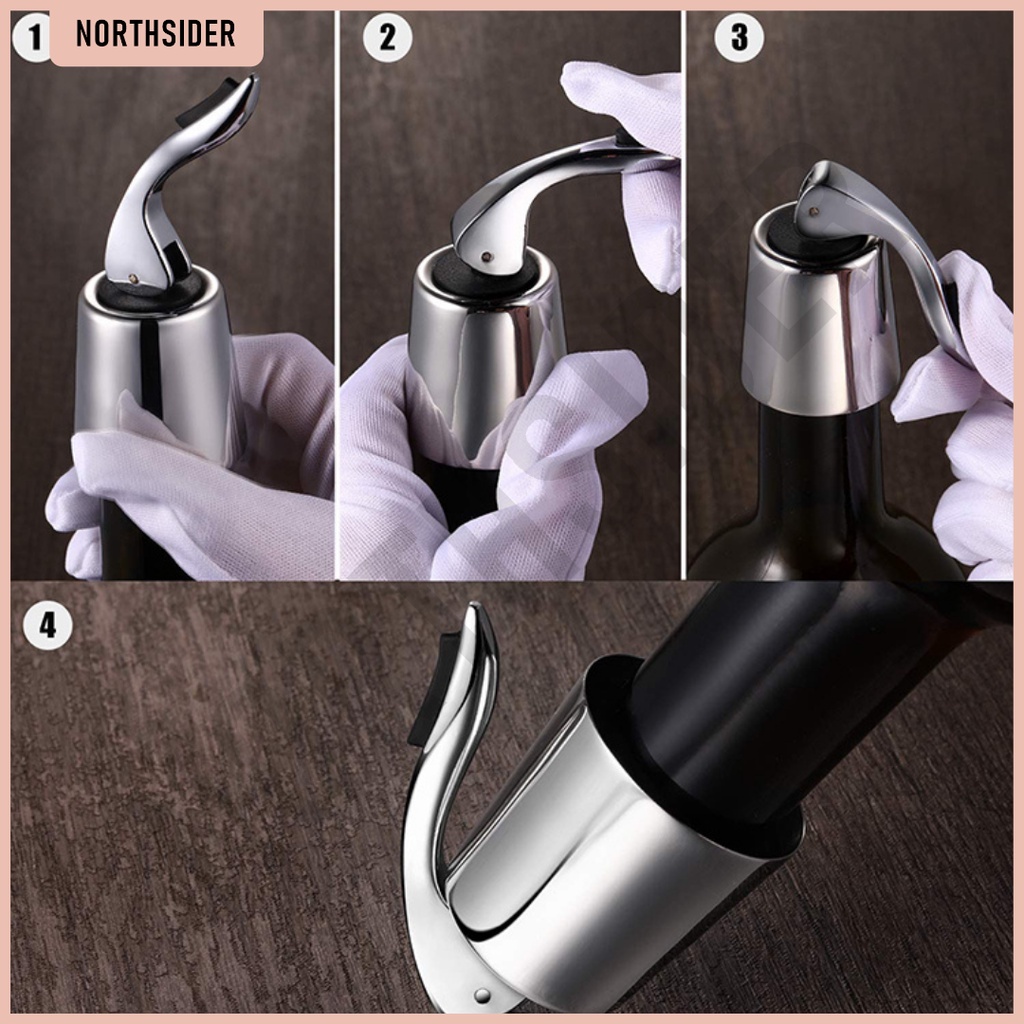 TUTUP BOTOL WINE | VACUUM WINE BOTTLE STOPPER STAINLESS STEEL