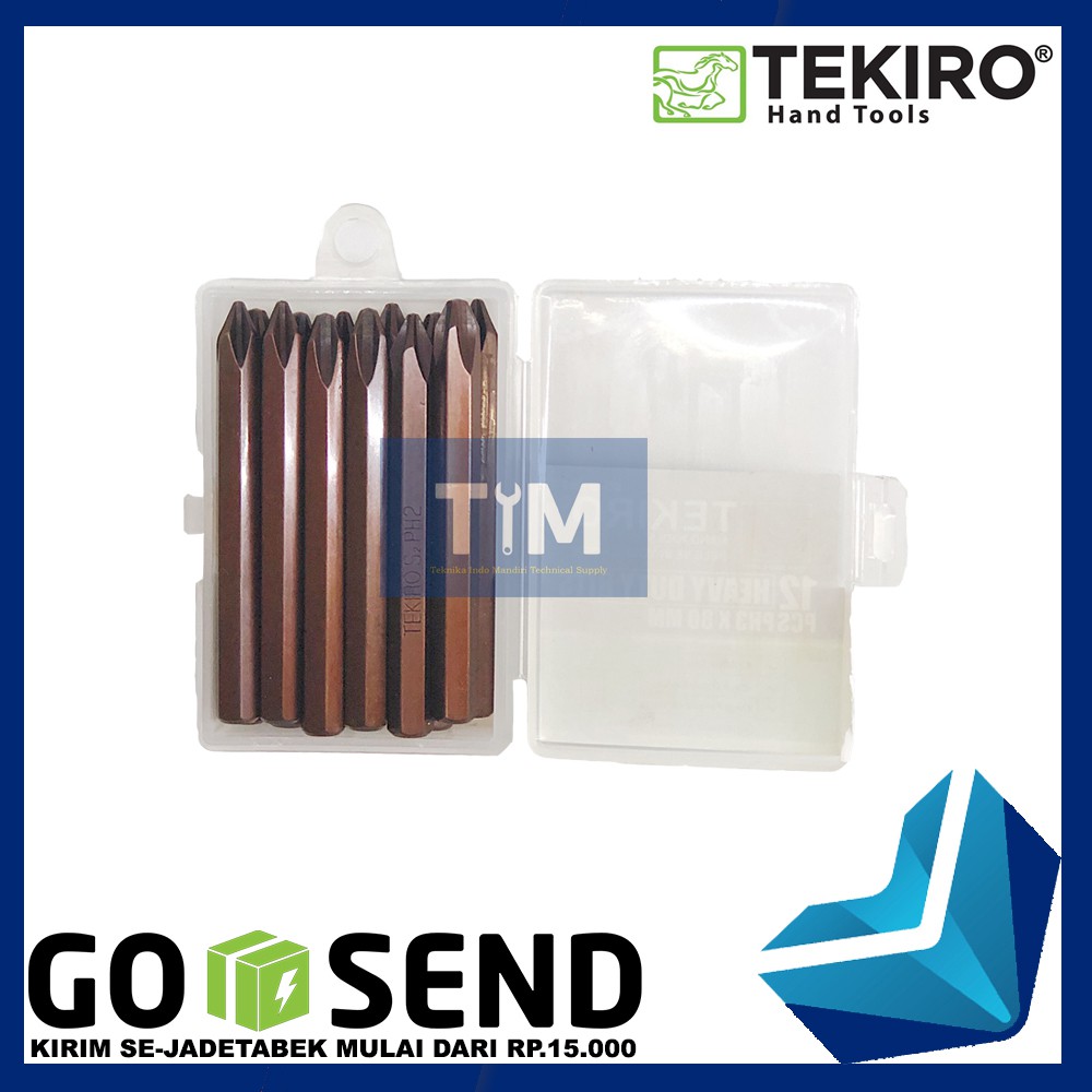 TEKIRO Mata Obeng Ketok Set 12 PCS PH3 x 80 MM