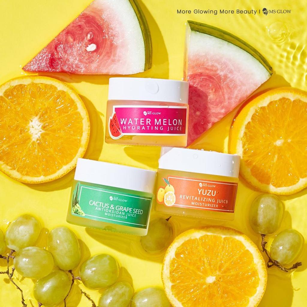 Moisturizer Ms Glow Hydrating Juice Ms Glow Revitalizing Juice Yuzu Cactus Watermelon Pelembab Kulit