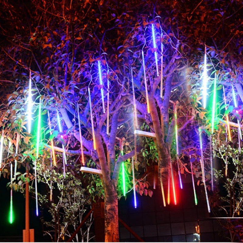 Lampu Meteor LED 8 Tabung Hujan Meteor LED Lampu Hias Cafe Lampu Natal Taman Lampu Jalan Dekorasi