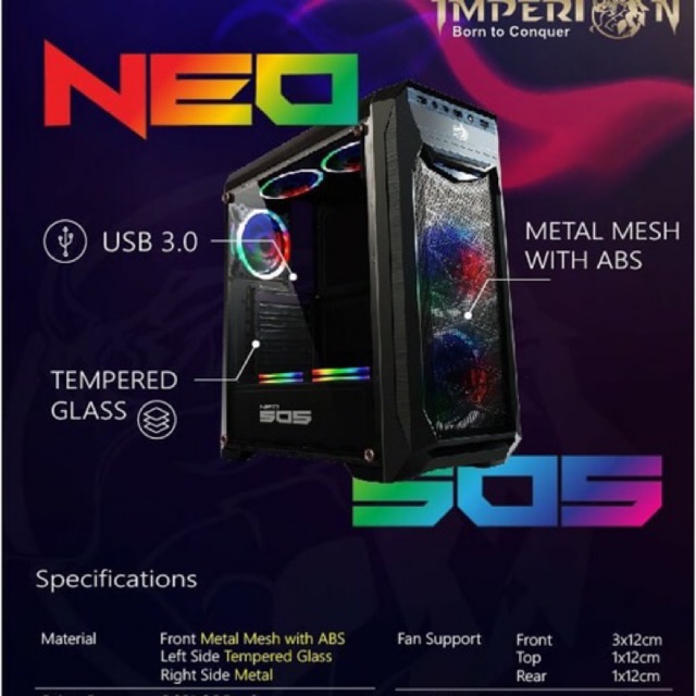 CASING GAMING IMPERION NEO 505 TRANSPARAN CASE