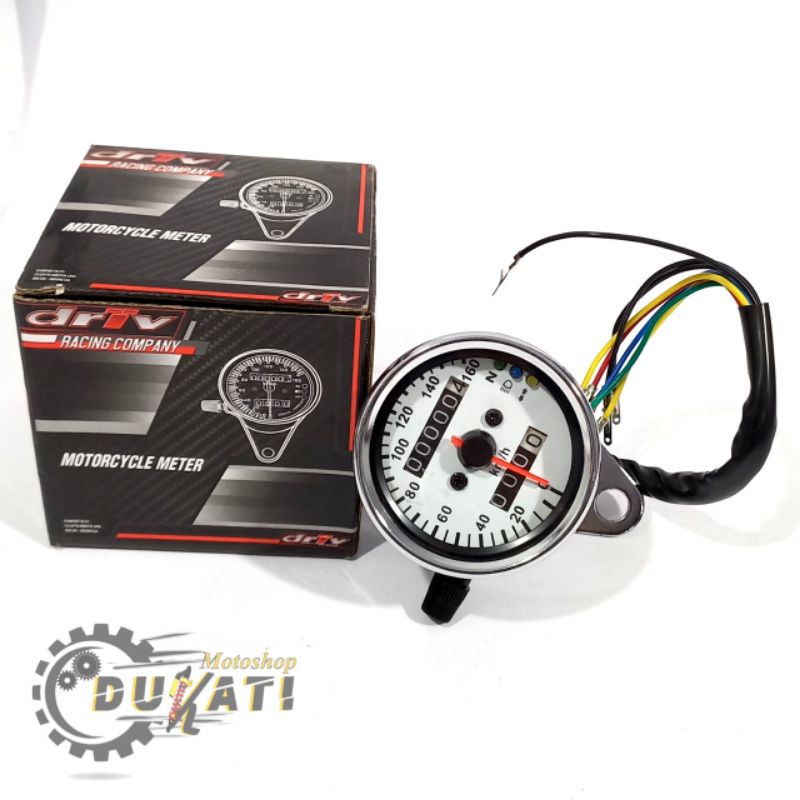 SPEEDOMETER JARUM BULAT LED INDIKATOR MODEL TABUNG UNIVERSAL