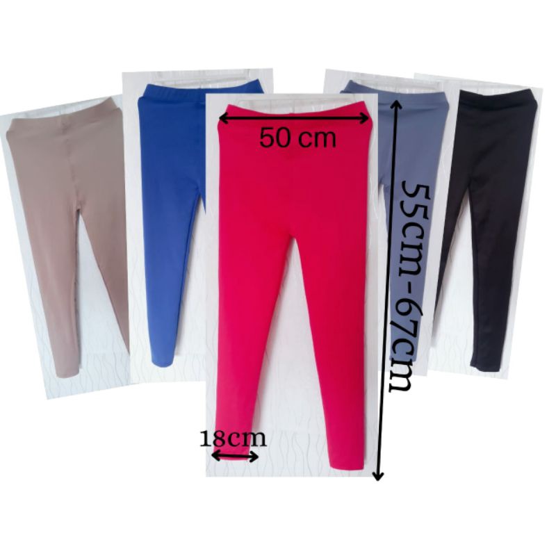 Legging Panjang polos anak 6 - 8 tahun bahan  Spandek Premium / celana panjang