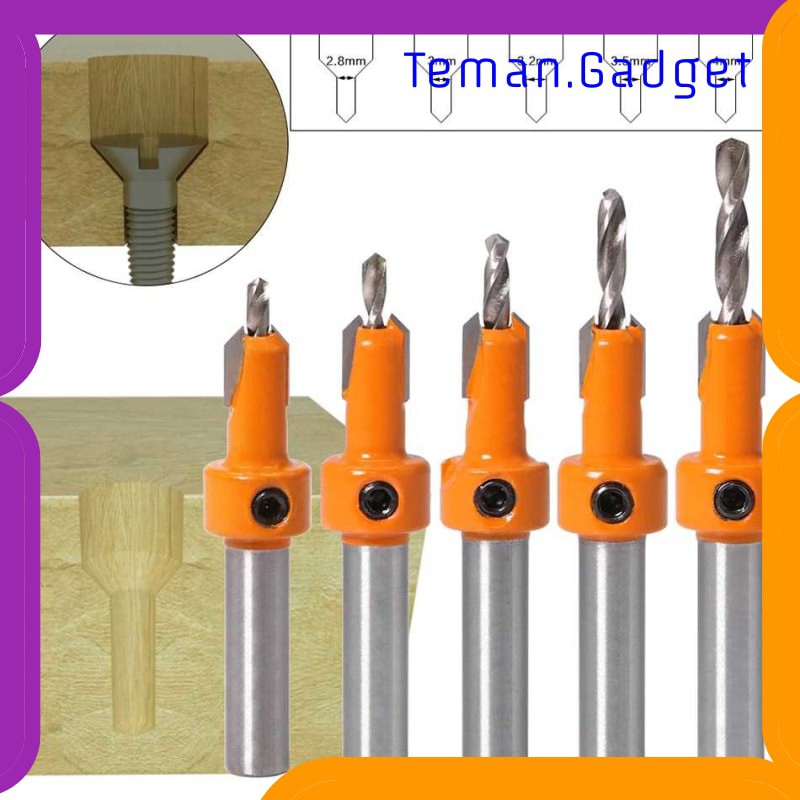 TG-DE478 JGZUI MATA BOR KAYU PELUBANG DRAT BAUT BIT ROUTER 8MM 5 PCS - JGZ5