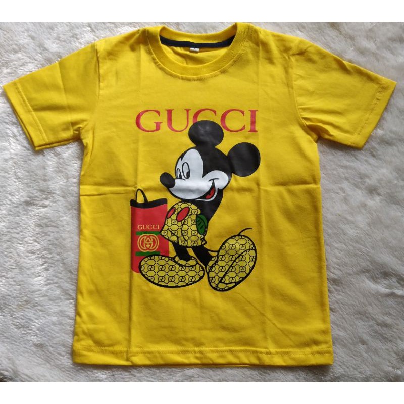 KAOS ANAK MICKEY GUCCI KUNING | BAJU ANAK KUNING 1-8TAHUN