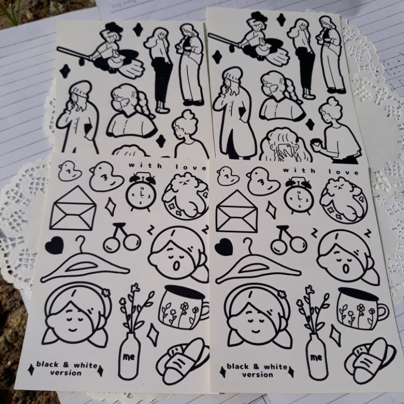 

kisscut stiker white and black edition aurslaurs