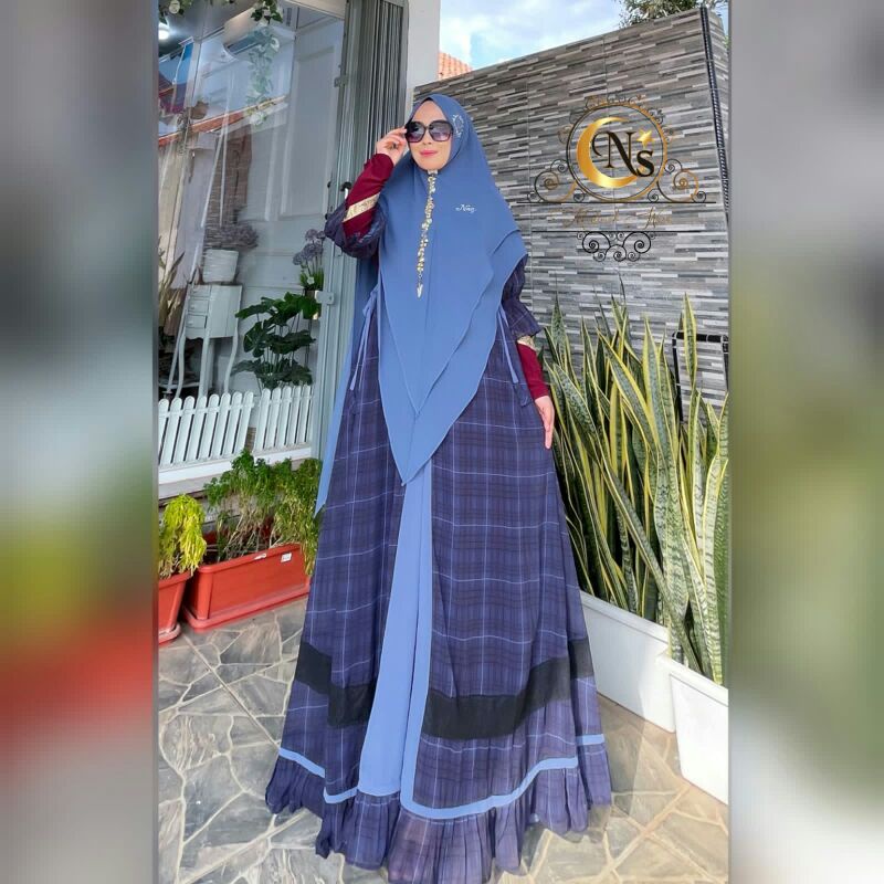 azalea syari gamis set khimar busui branded original nais syari
