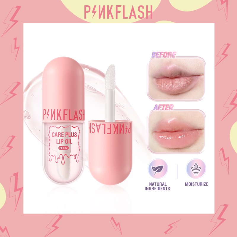 PINKFLASH Natural Lip Oil Lip Balm Lip Gloss Moisturize Repair Nourish Reduce Wrinkles Waterproof Multi-uses