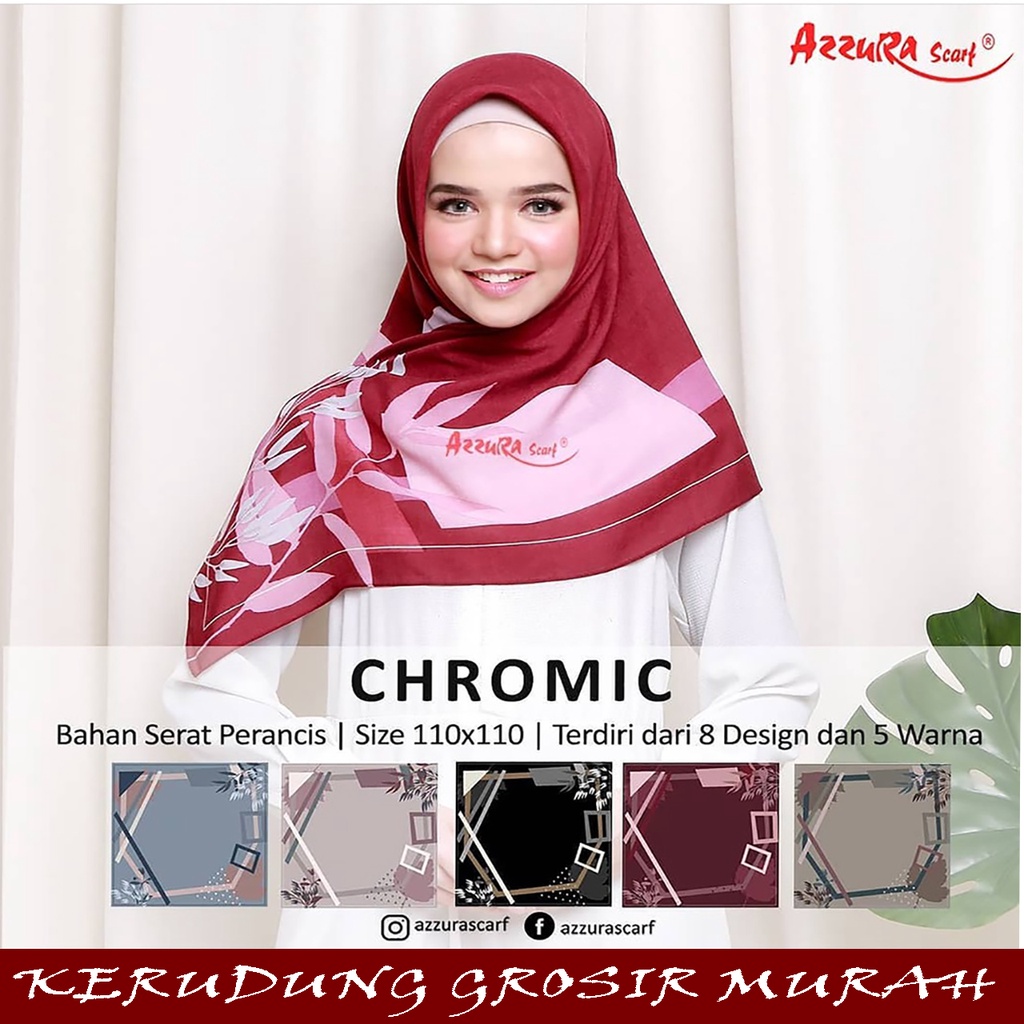 Chromic azzura scarf jilbab chromic azzura segiempat chromic