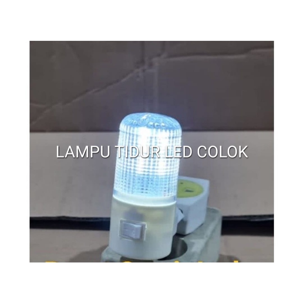 J414 ORIGINAL LAMPU TIDUR COLOK LED PUTIH STOP KONTAK LISTRIK PORTABLE LIGHT EMERGENCY EMERGENSI SLE