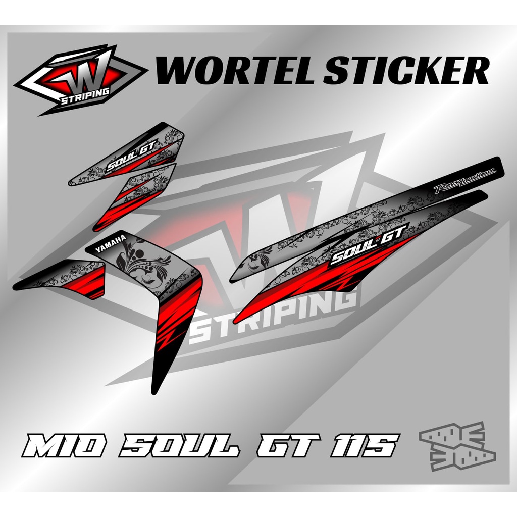 Striping Mio Soul GT 115-Striping Stiker Hologram Motor Mio Soul GT 115 Racing Floral