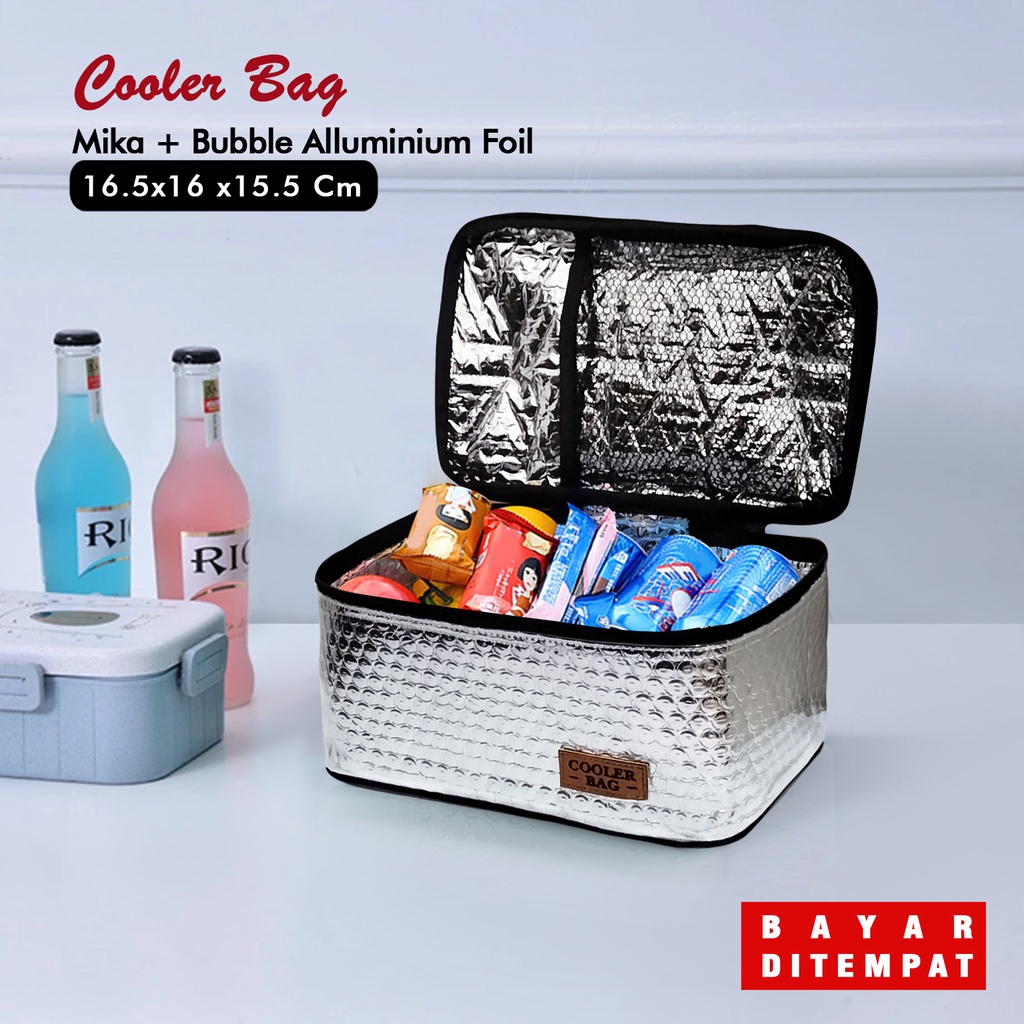 Cooler bag aluminium foil tas Asip transparan tas pendingin asi waterproof  tas tempat botol asi dan ice gel tas coolerbag jumbo