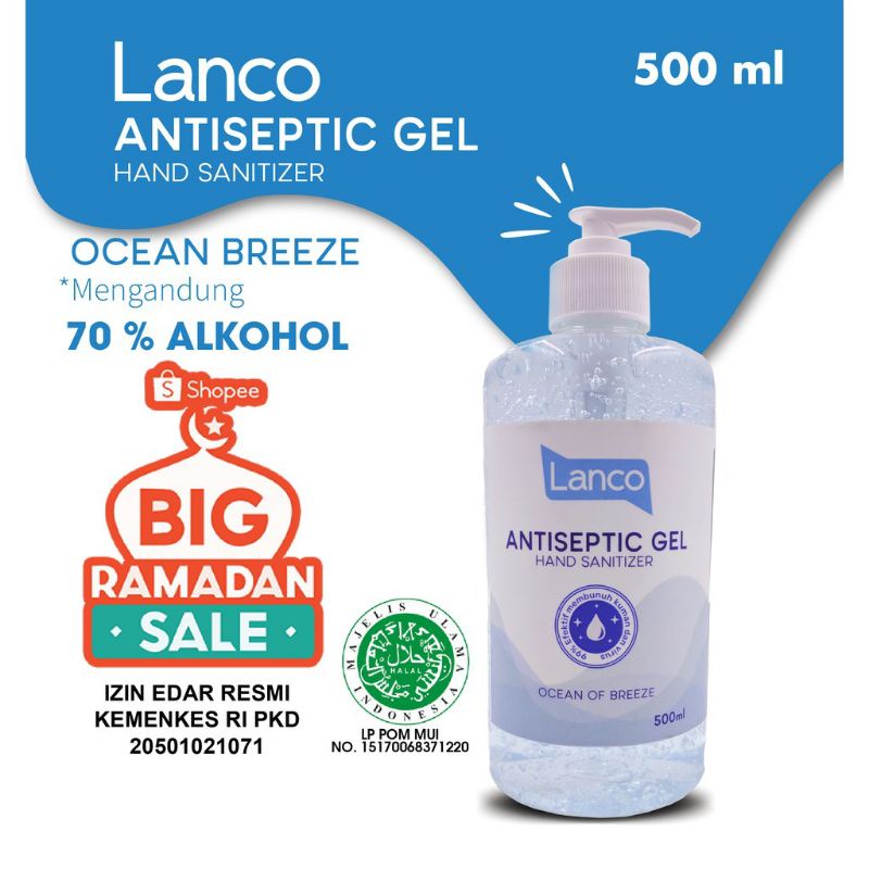 Handsanitizer Gel Lanco Ocean Breeze 500 ml