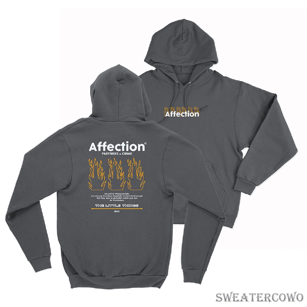 Sweaterpolos Hoodie Jumper AFFECTION ( Sablon ) Unisex Pria &amp; Wanita