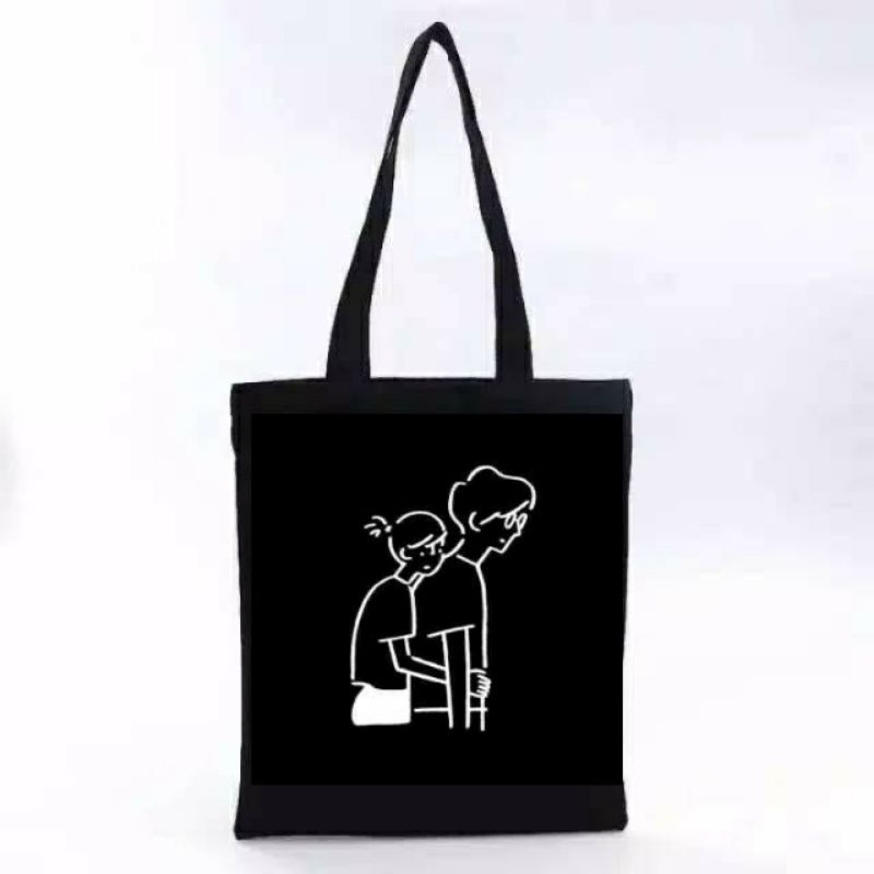 Arifirn - Tas Tote Bag Wanita Memeluk Pria ( Pakai Resleting )