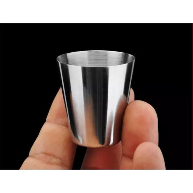 Gelas / Cangkir Sloki Mini Stainless  Hipflask Whiskey Anggur / Wine Hip Flask