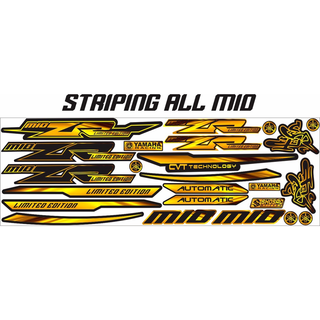 COD- STRIPING VARIASI YAMAHA MIO THAILAND STIKER GOLD ZR THAILOOK VARIASI/STIKER