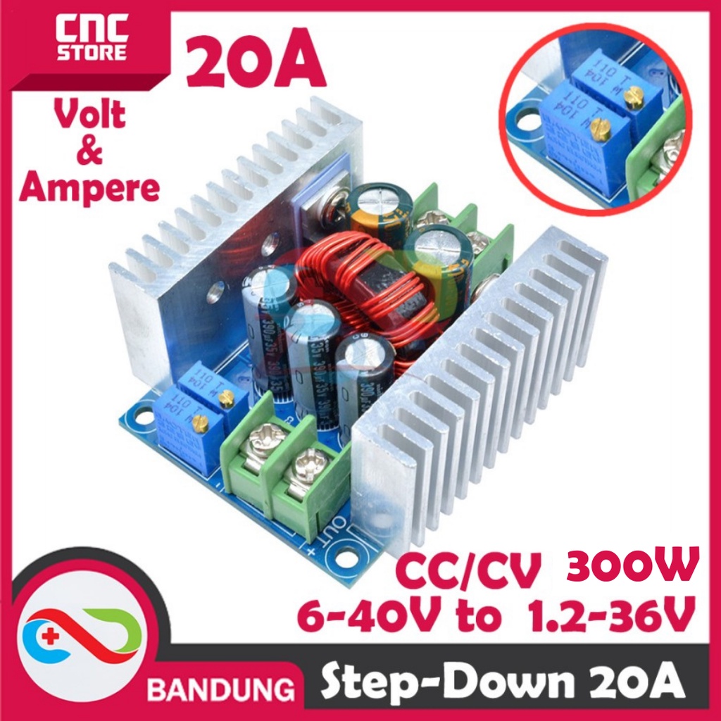 DC-DC STEP DOWN CA CC ADJUSTABLE BUCK CONVERTER POWER SUPPLY 20A 300W