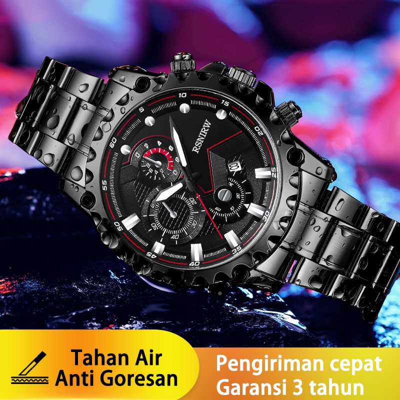 COD✔ Jam Tangan Pria RSNIRW Luxury Metal Sport Quartz Business Casual Watch Kode 5757