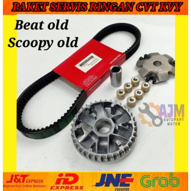 PAKET SERVIS RINGAN CVT BEAT OLD SCOOPY OLD VANBELT ONLY PLUS RUMAH ROLLER ASSY KVY