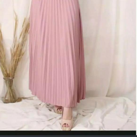 ◙ ROK PLISKET IMPORT WANITA PANJANG/ROK MODERN KEKINIAN - kuning kunyit ♠