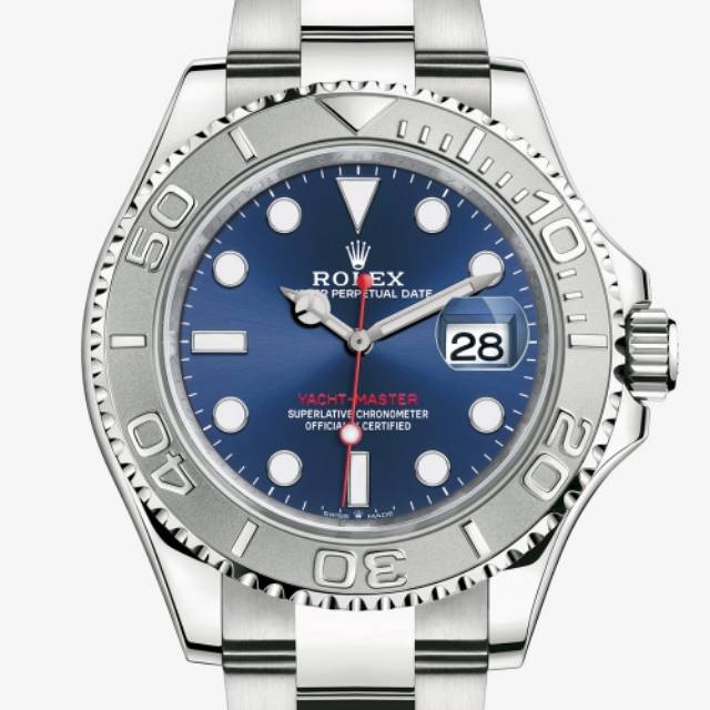 jam tangan pria rolex yacht master blue dial swiss eta 1:1 original