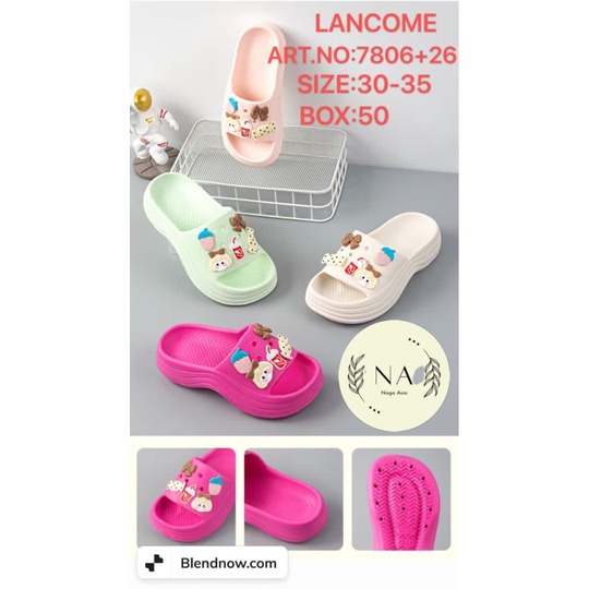 SANDAL ANAK  FUJI JIBBITZ VIRAL EVA SENDAL SLOP ANAK PEREMPUAN 7806+29(30-35)SANDAL ANAK LANCOME TERLARISS/sandal anak terlaris 2022/sandal viral/sandal import