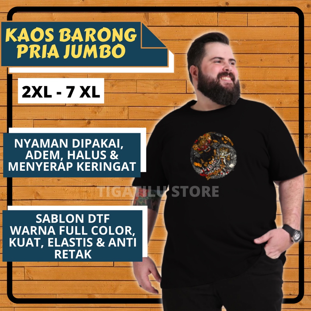 Kaos Oversize Pria Jumbo Barong Murah Keren Terbaru / Kaos Jumbo Pria Murah / Kaos Pria Jumbo Distro