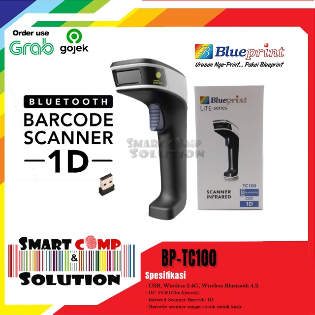 Barcode Scanner Blueprint CCD 1D Auto Scan USB + Bluetooth BP-TC100