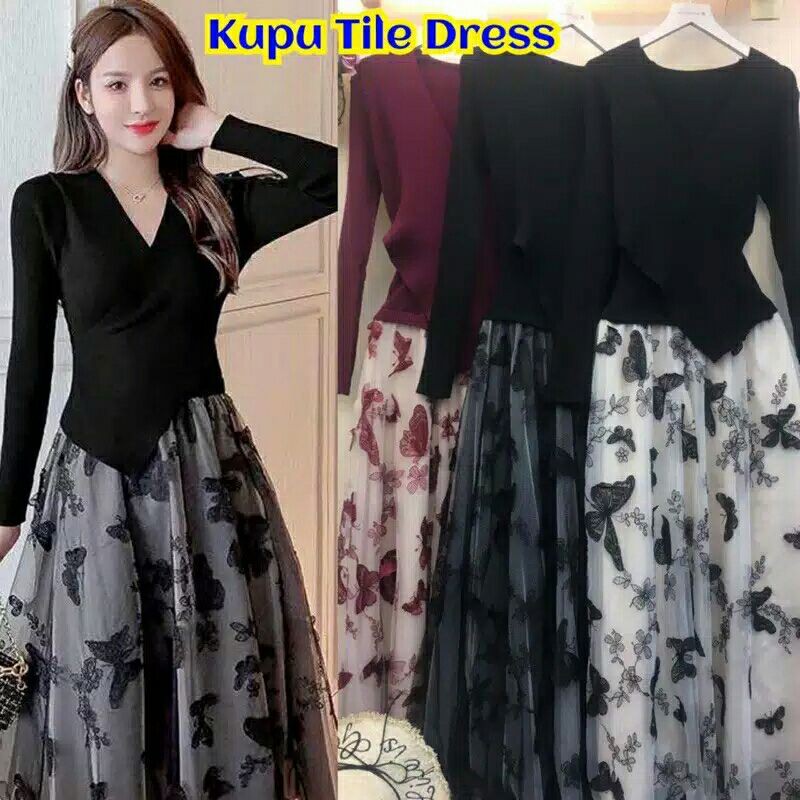 Gamis rajut mix tile import