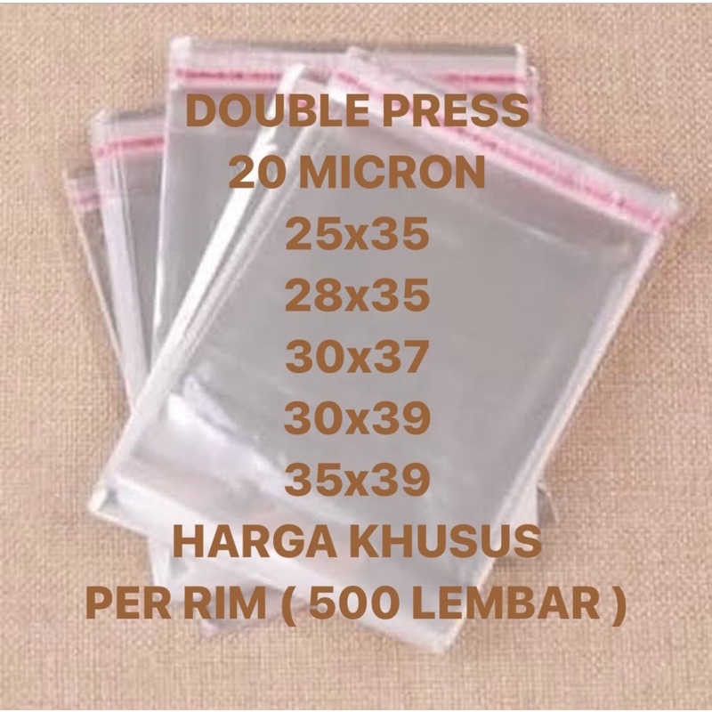 500 PCS | 04+ 20 MICRON 1 RIM PLASTIK OPP SEAL 25x35 28x35 30x37 30x39 35x39 20 MICRON